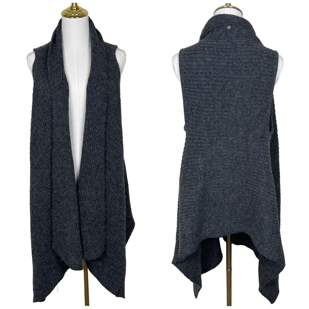 Rudsak Sleeveless Knit Drape Vest Women S Charcoal Gray Wool Alpaca Blend